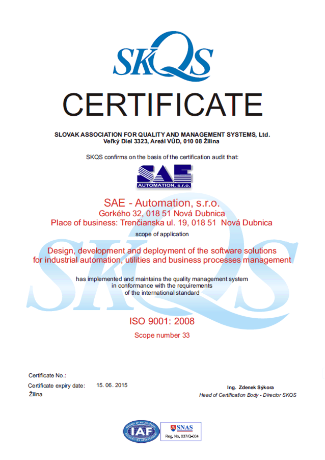ISO Certificate