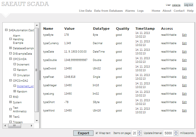 SCADA /HMI with Web client